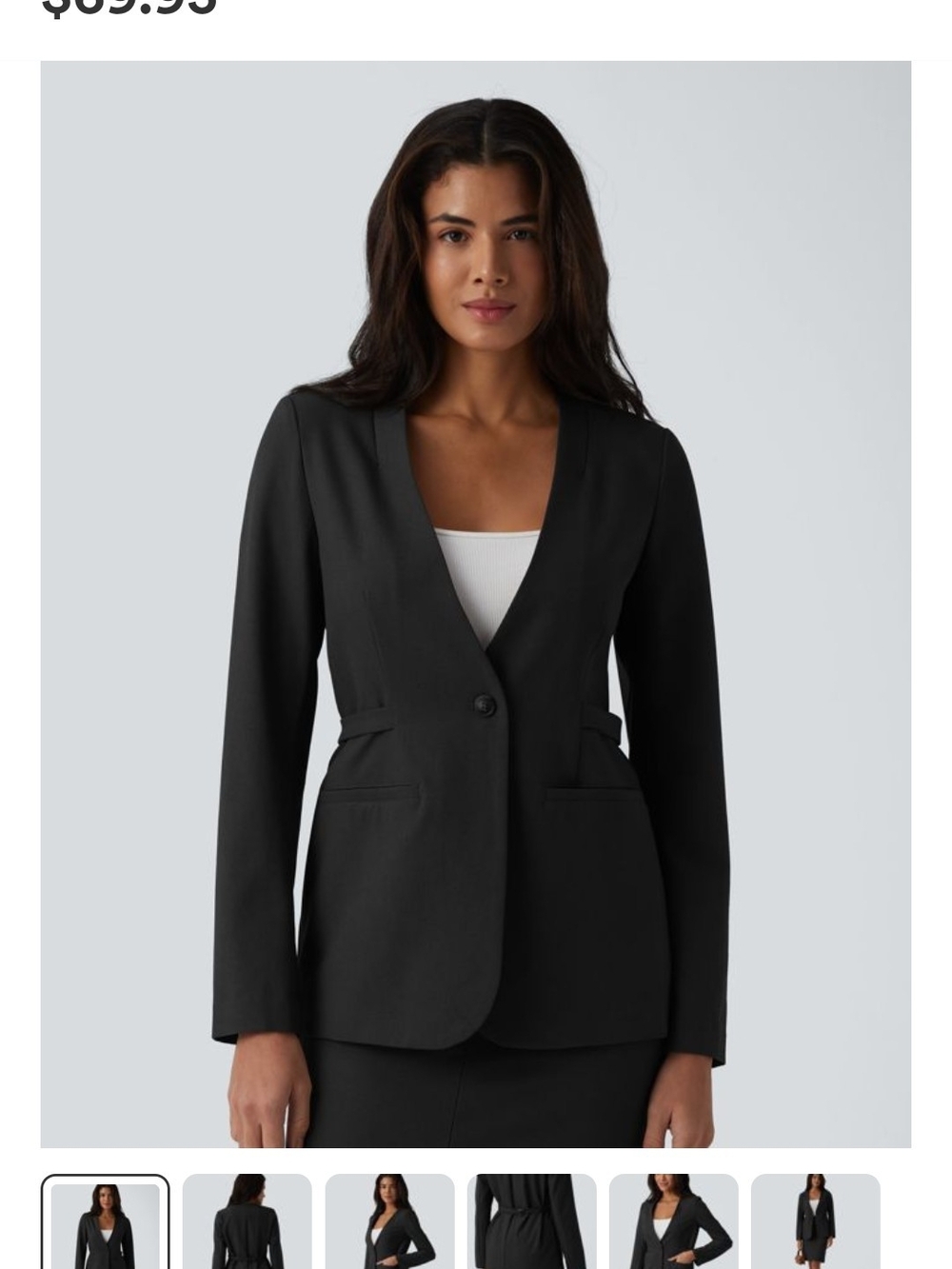 Halara Black Linen-Blend Blazer